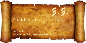 Zettl Zia névjegykártya